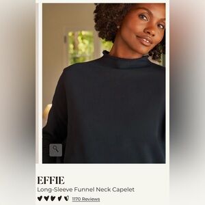 Frank & Eileen Black Effie Funnel Neck Capelet - Size M Like New
